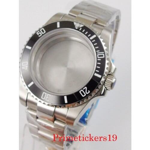 40mm stainless steel watch case fit NH35 NH36 automatic movement oyster bracelet unidirectional bezel sapphire glass watch part