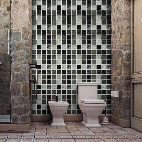 6pcs3D mosaic tile stickers DIY decoration kitchen bathroom self-adhesive waterproof wall stickers floor stickers wall decor