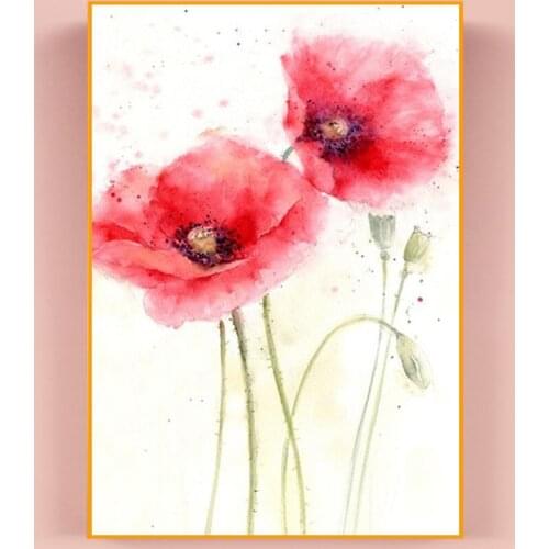 Abstract Watercolor Flowers Canvas Painting Minimalist Poppy Mural Home Decor Poster Art Picture Posters and Prints Cuadros