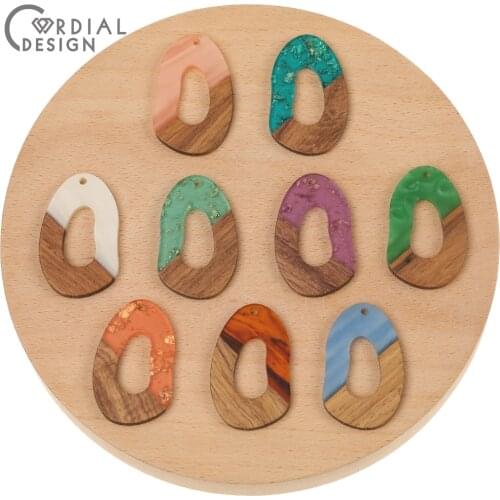 Cordial Design 50Pcs 24*38MM Earrings Accessories/Pendants/Natural Wood & Resin/DIY Making/Charms/Jewelry Findings & Components