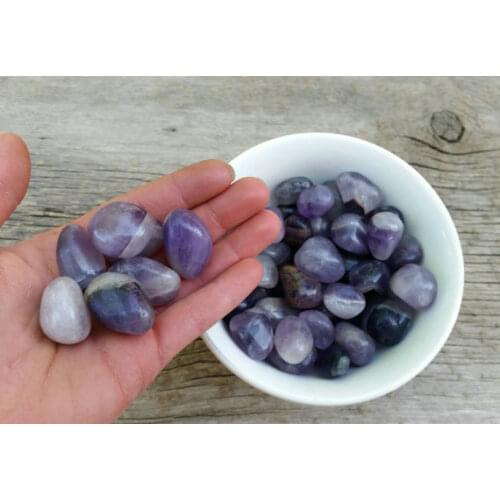 Amethys t Quartz Crystal Tumbled Stone Polished Natural Crystal Healing Chakra Tumble Stone Bead Approx 1" 10pcs/lot