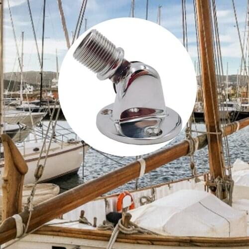 New 316 Stainless Steel Boat Marine VHF Antenna Fully Adjustable Base Deck/Side Mount Yacht Sailing Hardware