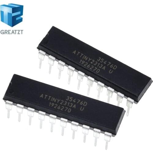ATTINY2313A-PU ATTINY2313 DIP20 MCU 8-bit ATtiny AVR RISC 2KB Flash 2.5V/3.3V/5V 20-Pin DIP new original