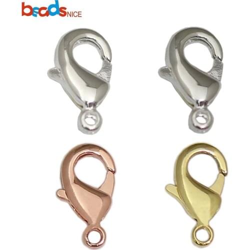 Beadsnice 100pcs/lot Lobster Clasp Hook Brass Connector Clasp for Bracelet Necklace Making Wholesale Supply ID2477