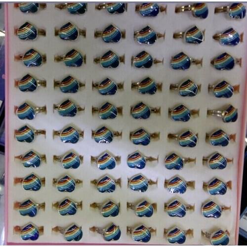 Colorful Peach heart rings mood rings Openings Resizable ring 100pcs