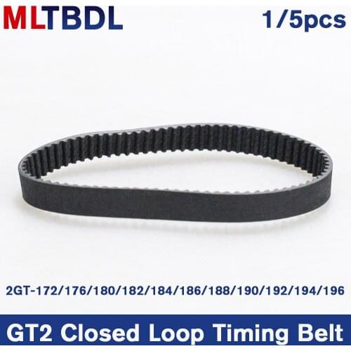 3D Printers Parts GT2 Closed Loop Timing Belt Rubber 2GT 6mm172 176 180 182 184 186 188 190 192 194 196mm Synchronous Belts Part