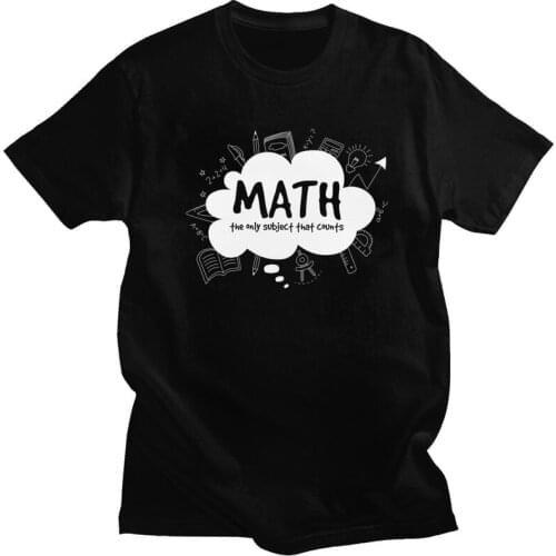 Mens Math Teachers T Shirts Short Sleeves Cotton Tshirt Handsome T-shirt Casual Geek Science Mathematics Tees Loose Fit Clothes