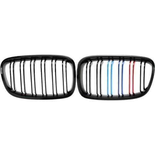 Gloss Black M-Color Twin Slat Front Grille for BMW F20 F21 11-14