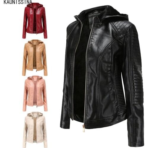 Женские зимние кожаные куртки KAUNISSINA China At AliExpress