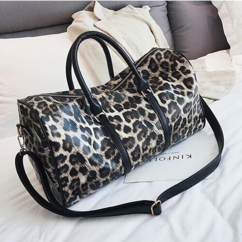 2021 New Bag Fashion Leopard Print Drum Bag Large Capacity High Quality Zipper Handbag Western Style