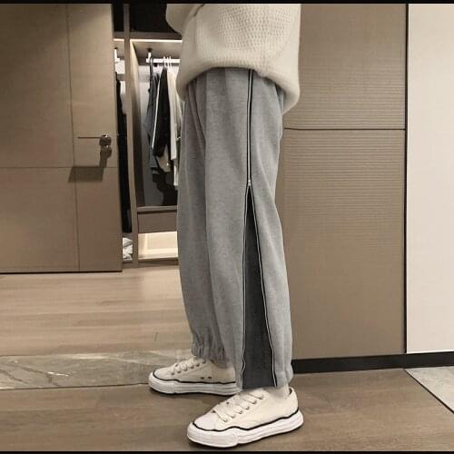 2021 New Fashion Brand Men Sweatpants Spring Autumn Men Loose Elasticity Basketball Trousers Ziper Casual Pants Male