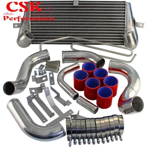 Fits For MAZDA 93 94 95 96 97 RX7 FD3S FMIC FRONT MOUNT INTERCOOLER + PIPING TURBO BLUE/Black/Red