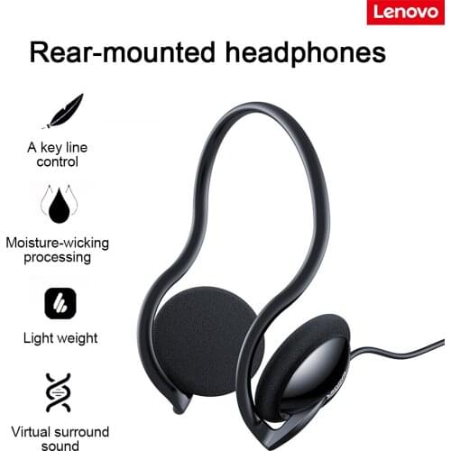 Lenovo P510+ Wired Neckband Headphones 3.5mm Noise Cancelling Hi-Fi Stereo Sound Gaming Headset for xiaomi PC Desktop Computer