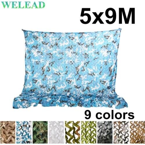 WELEAD 5x9M Reinforced Camouflage Nets Military White Blue Black for Garden Shade Awning Hide Concealment Mesh 5x9 9x5 5*9M 9*5M