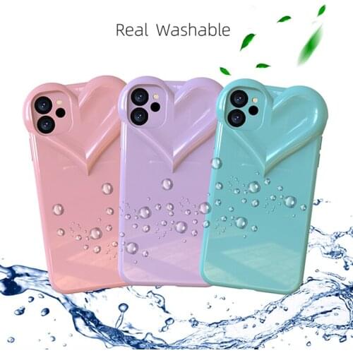 Cute Love Heart Camera Liquid Silicone Phone Case For iPhone 12 Mini 11 Pro XR X XS Max 7 8 Plus SE 2020 Protective Soft Cover