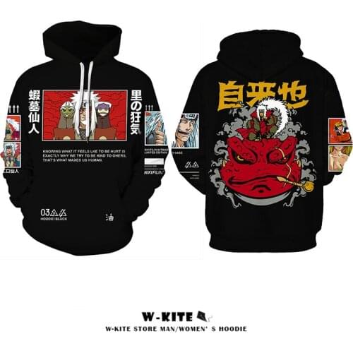 THICK Jiraiya Hoodies Akatsuki Anime Sweatshirt Itachi Women Streetwear Kawaii Sasuke Graphic Mens Harajuku Oversized Hoodie