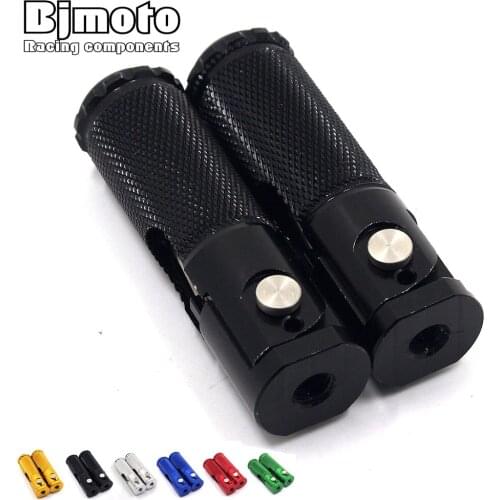 BJMOTO CNC Universal Motorcycle Motorbike Folding Foot Pegs Rear Set Rest Racing For BMW Honda Kawasaki Yamaha Suzuki