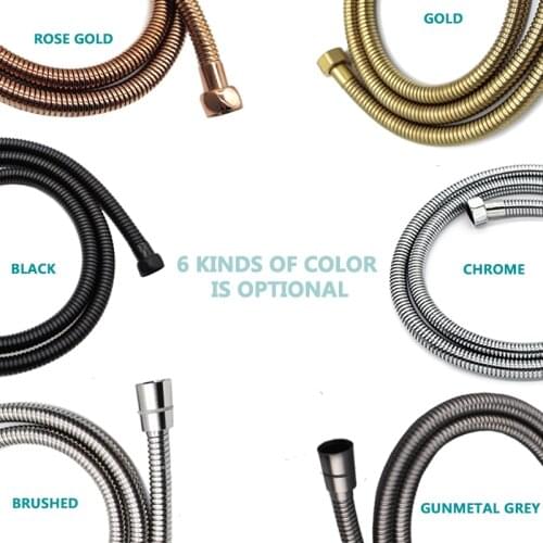 Plumbing SUS 304 Stainless Steel Water Shower Hose Toilet Bidet Shattaff Silver/Black/Gold/Rose Gold/Gun Metal Black Grey 1.5m