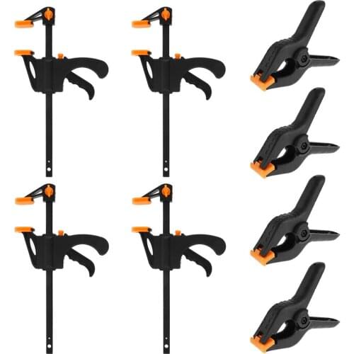 NEW 8pcs 4inch Spring A F Clamps DIY Woodworking Tools Plastic Metal Clamps For Woodworking Spring Clip Photo Studio Background