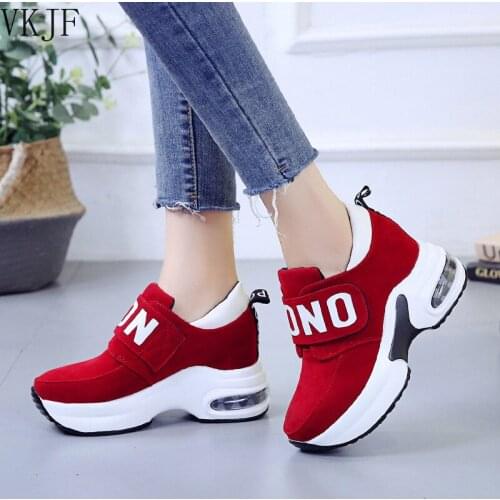 Platform Wedge Sneakers Ladies Shoes Sneaker Casual Shoes Trainers Women Female Shoes Black Red Sneakers Women Tenis Feminino