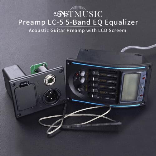 Acoustic Guitar Preamp LC-5 5 Band EQ Equalizer Pickup Tuner LCD Guitar Pickup for Acoustic Guitar Guitar Parts