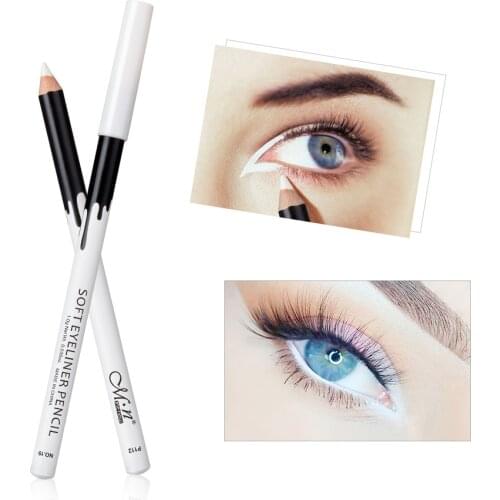12Pcs/Set Makeup Silky Wood Cosmetic White Eyeliner Pencil Silkworm White Highlight Waterproof Eyeliner TSLM1