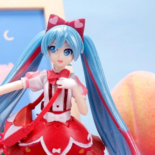 15cm Japan Anime red clothes blue hair Sakura Action Figures Toys Girls PVC Lolita Figure Model Toys girl birthday gifts