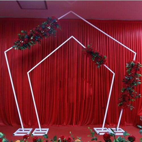 2pcs/Lot Nordic Pentagon Wedding Arch Decoration Ball Of Flower Balloon Iron Arch Stand Wedding Prop Background Road Lead ZHL002
