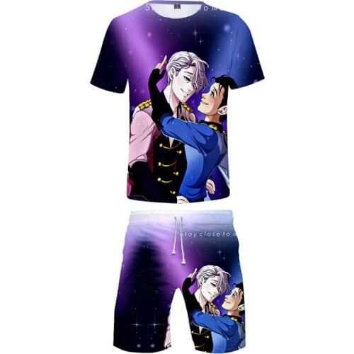 2021 YURI!!! on ICE T-shirt 3D Tracksuit Men/Women Two Piece Set TShirt+Shorts Harajuku Streetwear&Pant Casual Clothes&Pants