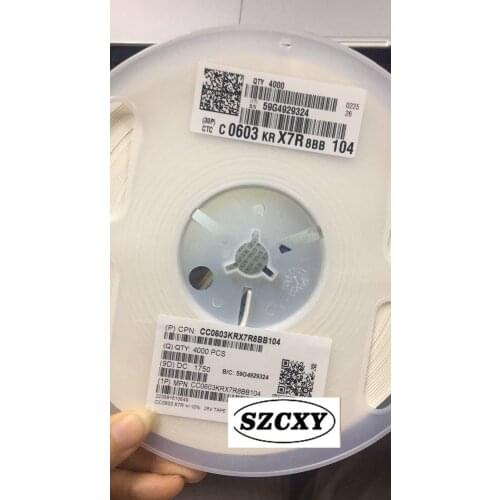 4000PCS Home furnishings CC0603KRX7R8BB104 0603 104/25V X7R 10% 0.1UF capacitance