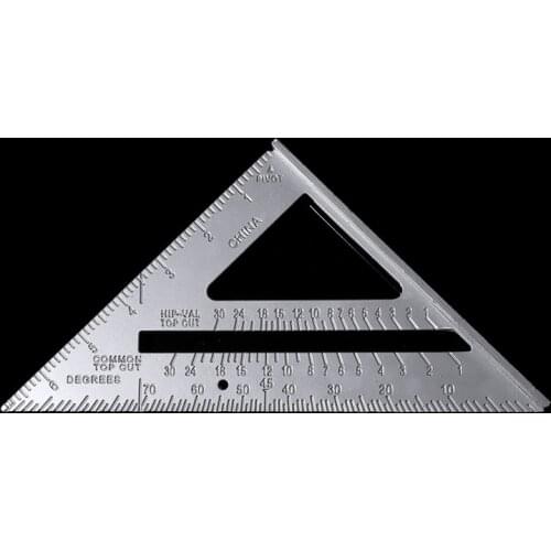 7 inch Aluminum Rafter Triangle Ruler 18x18x25cm Silver For Carpenter Framing Measuring Tool