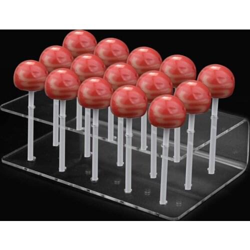 15 Holes Acrylic Lollipop Display Stand Wedding Party Candy Dessert Stick Holder Acrylic Rectangle Shape Durable Display Holder
