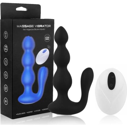 SECWELL Anal Vibrator Anal Beads Prostate Massager Wireless Remote Dual Vibrating Butt Plug 9 Speed Vibrating Women Men Sex Toys