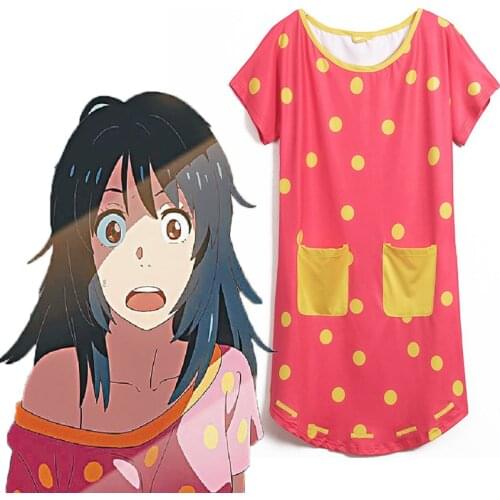 Anime Your Name Cosplay Costume Miyamizu Mitsuha Cosplay Pajamas Halloween Carnival Party Nightgown Cosplay Costume
