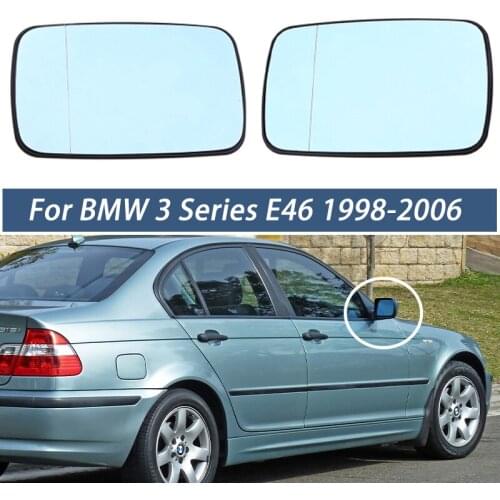 Car Side Rearview Mirror Glass Blue Lens With Heated For BMW 3 Series E46 4 Door 1998 1999 2000-2004 2005 2006 Rear View Mirror