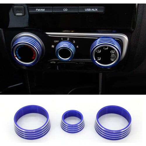 Car air conditioning button control panel cover ring trim for Honda Fit Jazz City 2014-2018 interior decoration modification