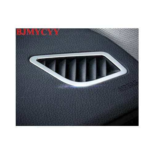 BJMYCYY 2pcs/set Stainless steel decoration frame of air outlet for automobile dashboard for BMW 1 5 Series 3 Series gt X1