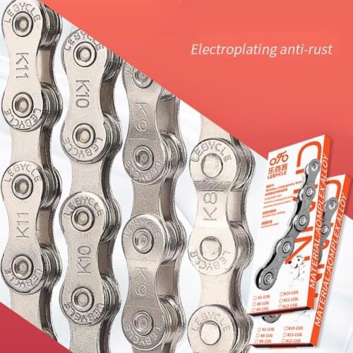 MTB Road Bike Bicycle Chain 116 Links 6/7/8/9/10/11 Speed For Shimano SRAM Switching Speed Faster Steel Silver 1/2 "x11 / 128"