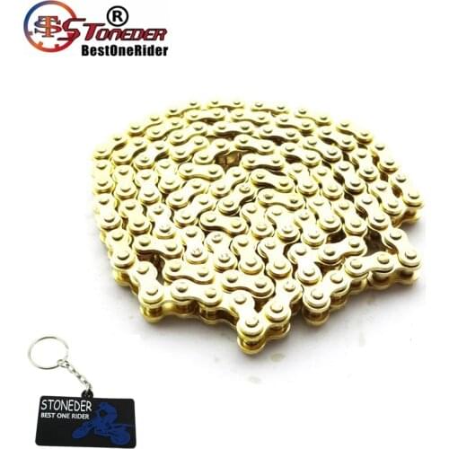 STONEDER Minimoto 25H Sprocket Chain 136 Links For 2 Stroke 47cc 49cc Engine Mini Moto Dirt ATV Quad Pocket Bike Go Kart Gold