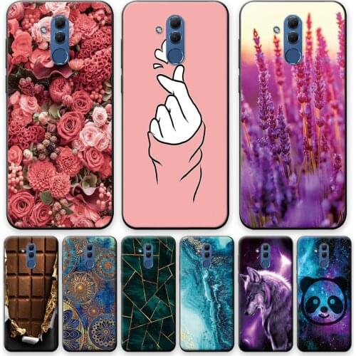 For Huawei Mate 20 Lite Case Huawei Mate 20 Lite Silicone Soft TPU Matte Phone Case Huawei Mate 20 Lite Flower Back Cover Bumper