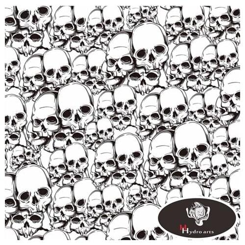 Free shipping!White Skull Hydrographic Film Water Transfer Printing Film 50cm*10m aqua print HFD044