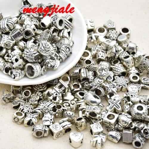 Hot Sale Random Mixed Silver Color Alloy Charms Beads Fit Pandora Charms Bracelet More than 1000 Style for Your choose