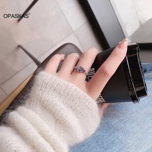 Flower Rings Copper Material Sweet Elegant Rings Jewelry Gifts for Girls PT