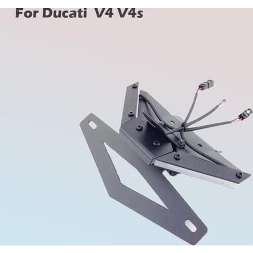 For Ducati V4 V4s Motorbike LED Tail Tidy Fender Eliminator Kit Turn Signals License Plate Light Bracket