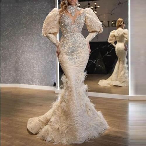 Fashion Sequined Ruffle Long Sleeve V Neck Evening Gowns For Women Dress Long Formal Dresses Party