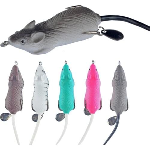 1Pcs Topwater 3D Eyes Soft Mouse Bait Fishing Lure 6cm 12.5g Floating Crankbait Artificial Bait Fishing Tackle