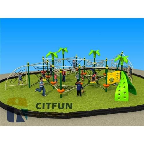 New design Childrens climbing frames rope course, popular rope net series outdoor playground play Structure OP14-134C