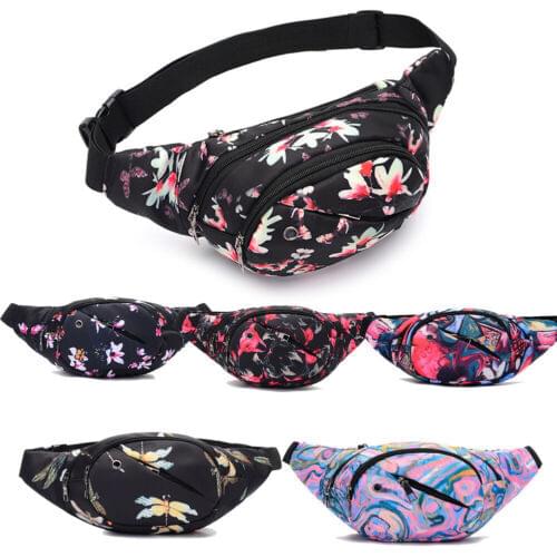 New Fanny Pack Mens Womens Waist Hip Belt Bag Purse Pouch Travel Sport Bum Flower Women Waist Packs Smart Wallet Messenger Bags