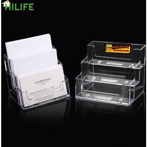 Multi-layer Desktop Business Card Holder Exclusive For the Exhibition Transparent Plastic 1 Pcs Desk Shelf Box Storage