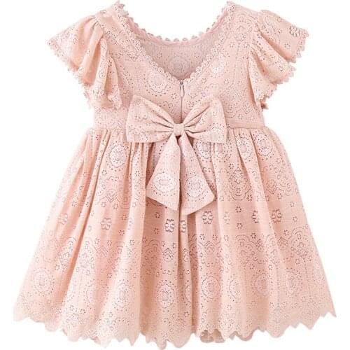 Wedding Baby Girl Clothes Kids Dresses For Girls Toddler Girl Dresses Summer Dress Princess Dress Girls Dress with Big Bow 4-9Y